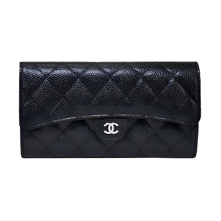 

Гаманець Chanel Classic зі срібною пряжкою, стьобана теляча шкіра з зернистою поверхнею та срібний метал, жіночий гаманець, чорний AP0241-Y01588-C3906 Box(Basic Set+Box)