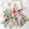 New Women's Air Conditioning Thin Silk Scarf  Silk Emulated Silk Versatile Silk Scarf  Sun Protection Scarf  Colorful Scarf