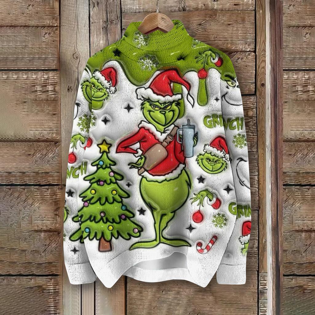 Julegensere for kvinner Strikkegenser Søt skjorte Høst Turtleneck Pullover Topper
