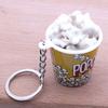 Creative Simulation Popcorn Bucket Keychain Mini Snack Cup Key Ring Pendant Gift