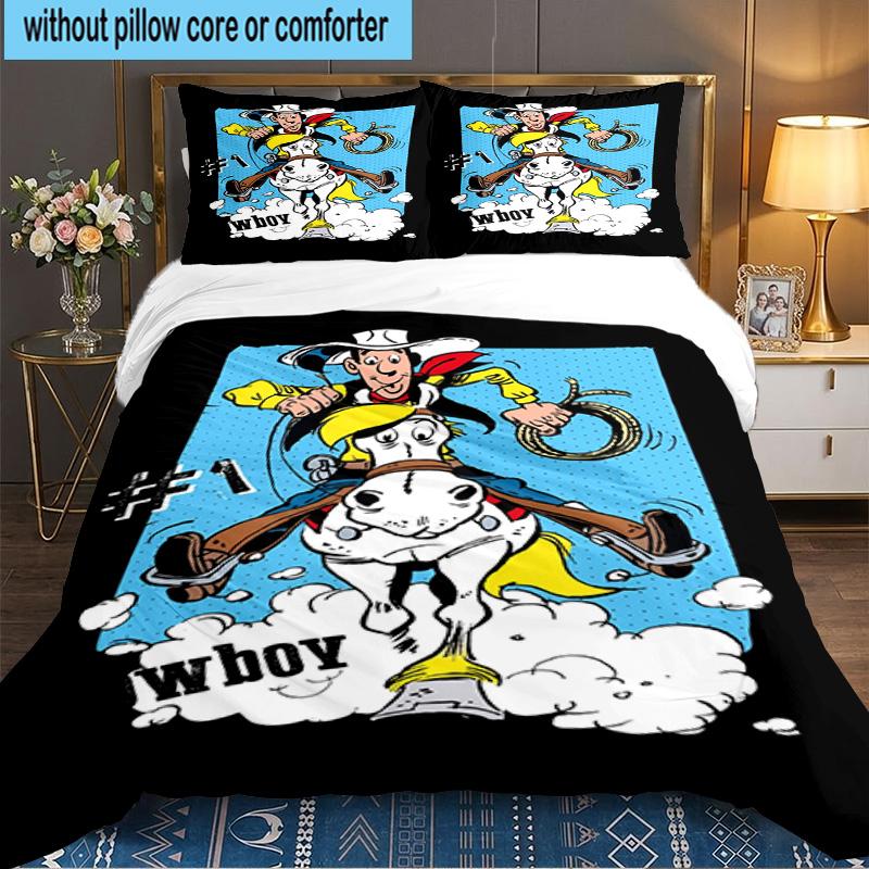 Cowboy Horseback Luke 3pcs Bedding Set,Including 1pc Duvet Cover And 2pcs Pillowcases Perfect Gift for Christmas,Ideal for Bedroom, Dormitory