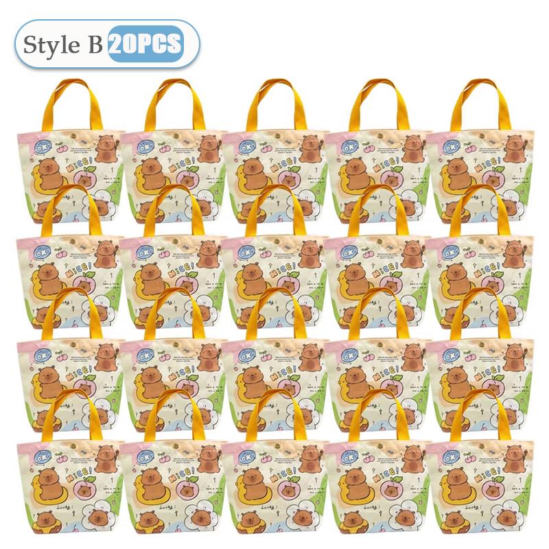 1-20PCS Cartoon Canvas Bag Novelty Tote Bag Kapibara Inner Daily Large Capacity Shoulder Bag Cartoon Capybara Kawaii Hand Bags