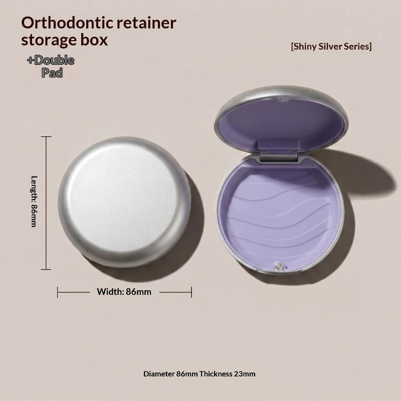 1Pcs Dental Retainer Case with Mirror BPA-Free False Teeth Protective Aligner Tray Storage Box for Adults Kids Oral Care