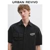 UR Men's Casual Color-block Letter Short Sleeve Shirt