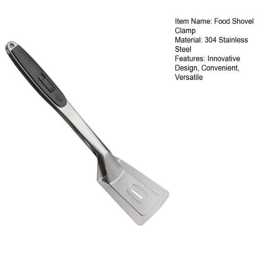 Anti-Scald Spatula Tongs Stainless Steel Food Shovel Clamp 2-in-1 Sliding