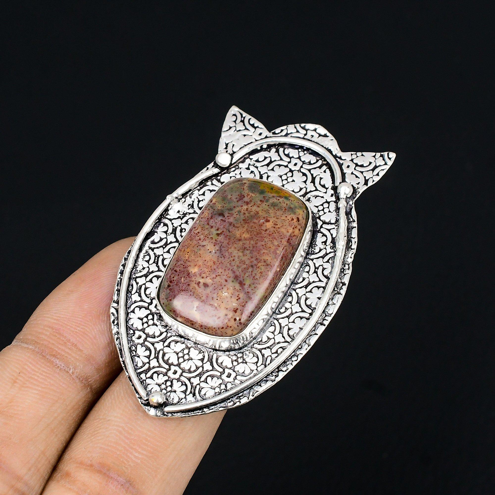 

Natural Bloodstone Gemstone Solitaire Ring Size 6.5 925 Silver For Girls 6.5