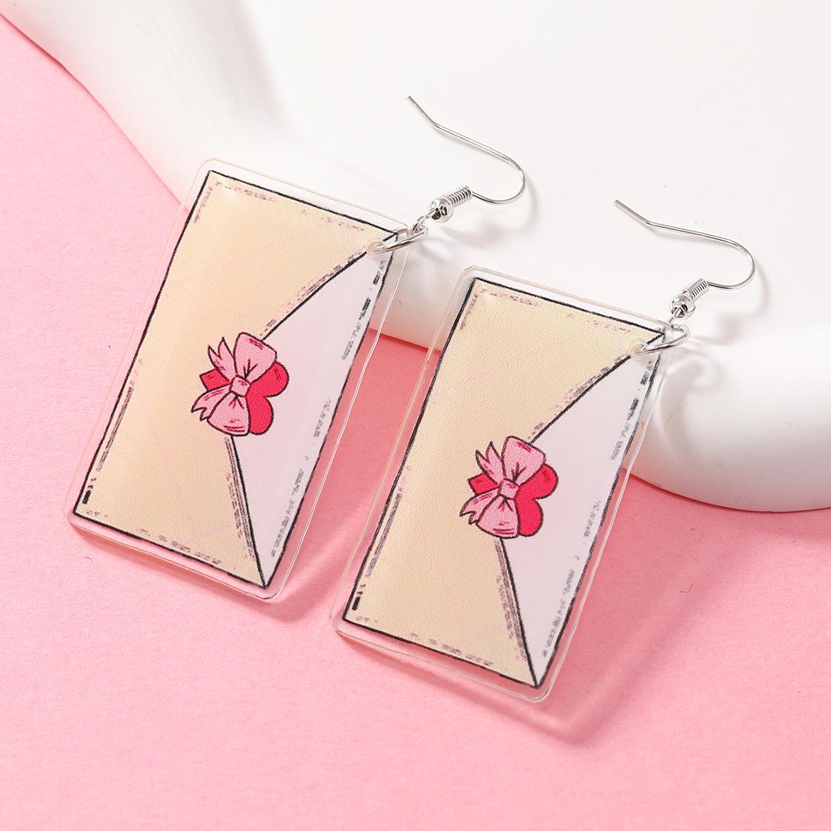 Summer Fun Heart & Envelope Acrylic Earrings - Cute & Colorful