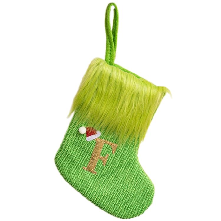 Stylish Embroidered Alphabets Christmas Stocking Knitted Festival Sock for Children Multicolors Holiday Stockings