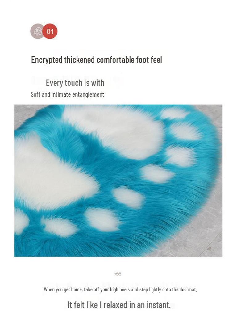 Rectangular Imitation Wool Floor Mat for Bedroom, Living Room, or Children's Room