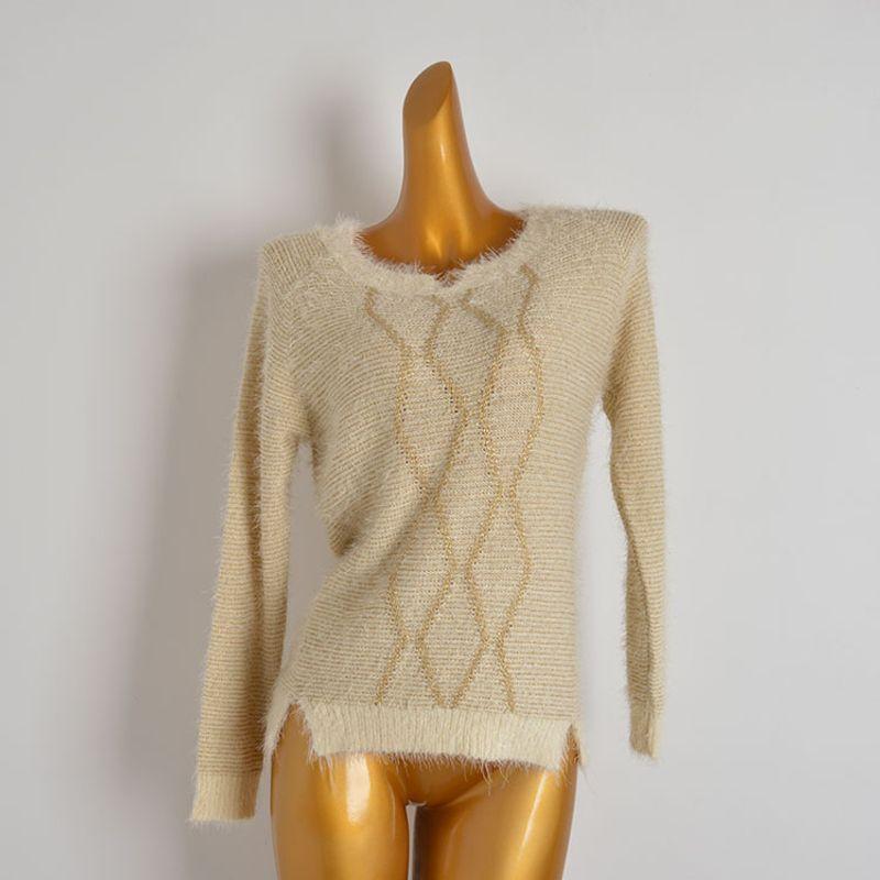 

Mohair Lazy Gentle Sweater Female Fall and Winter New Arrival Retro Outerwear Long Sleeves Knitwear Casual All-Matching Tops