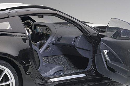 AUTOart 1/18 Scale Chevrolet Corvette C7 Grand Sport Black with White Stripes and Yellow Hash Marks