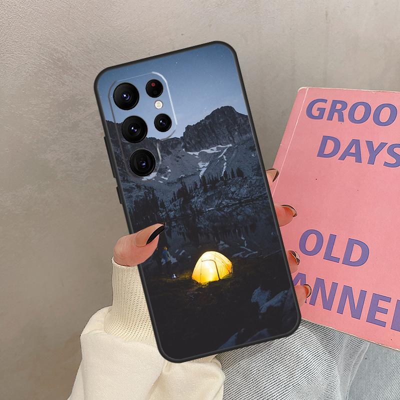 Camping Nature Mountain Case For Samsung Galaxy S25 Ultra S20 S21 S22 S24 S23 Ultra S9 S10 Plus S25 FE Cover Coque