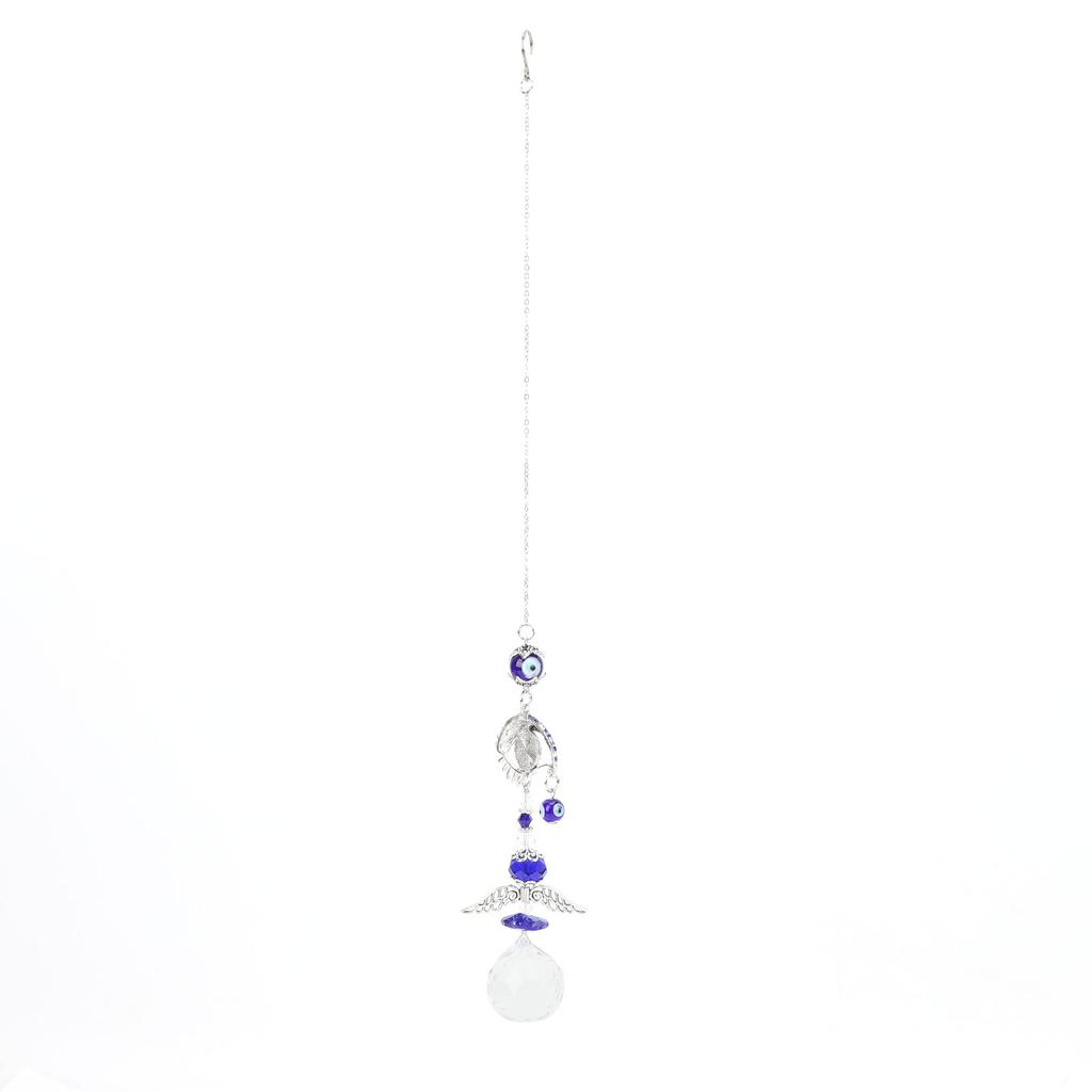 Evil Eye Wall Decor Metal Crystal Hanging Evil Eye Pendant Decoration for Bedposts Mirrors Window