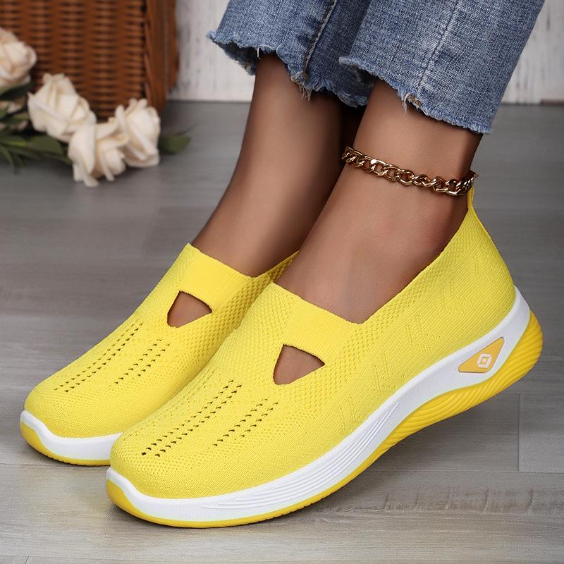 Women's Plus Size Fly-Knit Slip-On Casual Shoes - Breathable and Comfortable