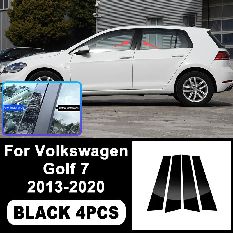 Car Window Pillar Decorative PC Trim for Volkswagen VW Golf 7 2013- - B/C Pillar Stickers, Auto Exterior Accessories