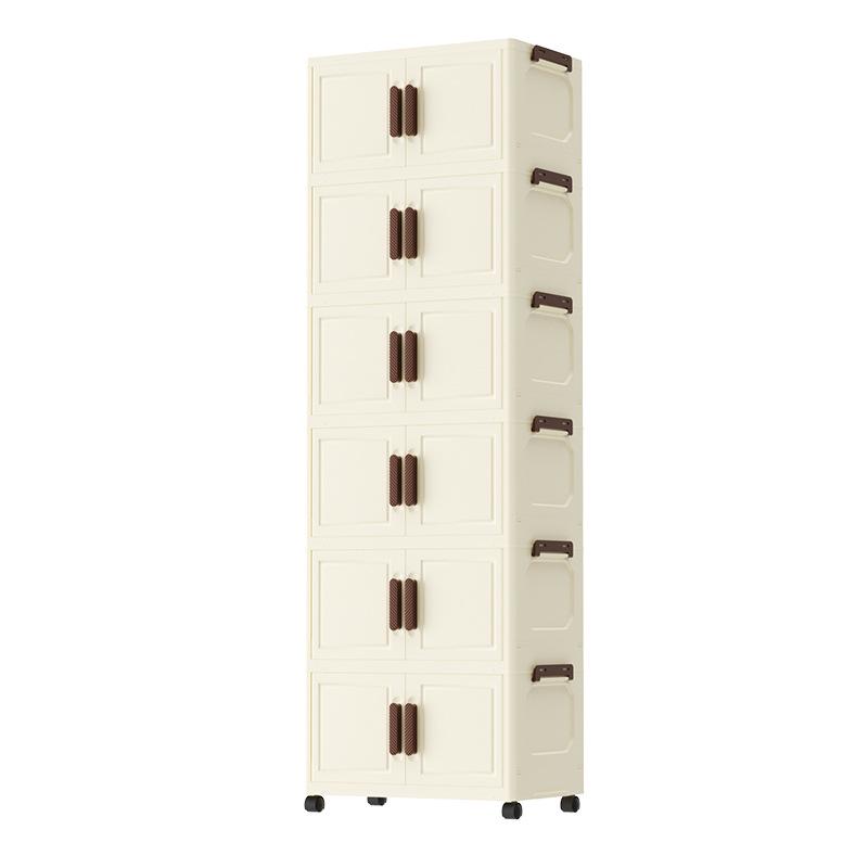 Foldable Multi-layer Storage Cabinet: No-Install Wardrobe for Living Room, Toys, Snacks