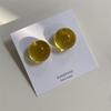 Boucles d'oreilles Clous Perles Rondes Colorées Éclaircissantes Automnales - Design de Niche Élégant 2026