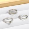 3-piece set of Personality Plain Circle Elegance Open Mouth Rings  Women Trend Party Aesthetic Jewelry Gift