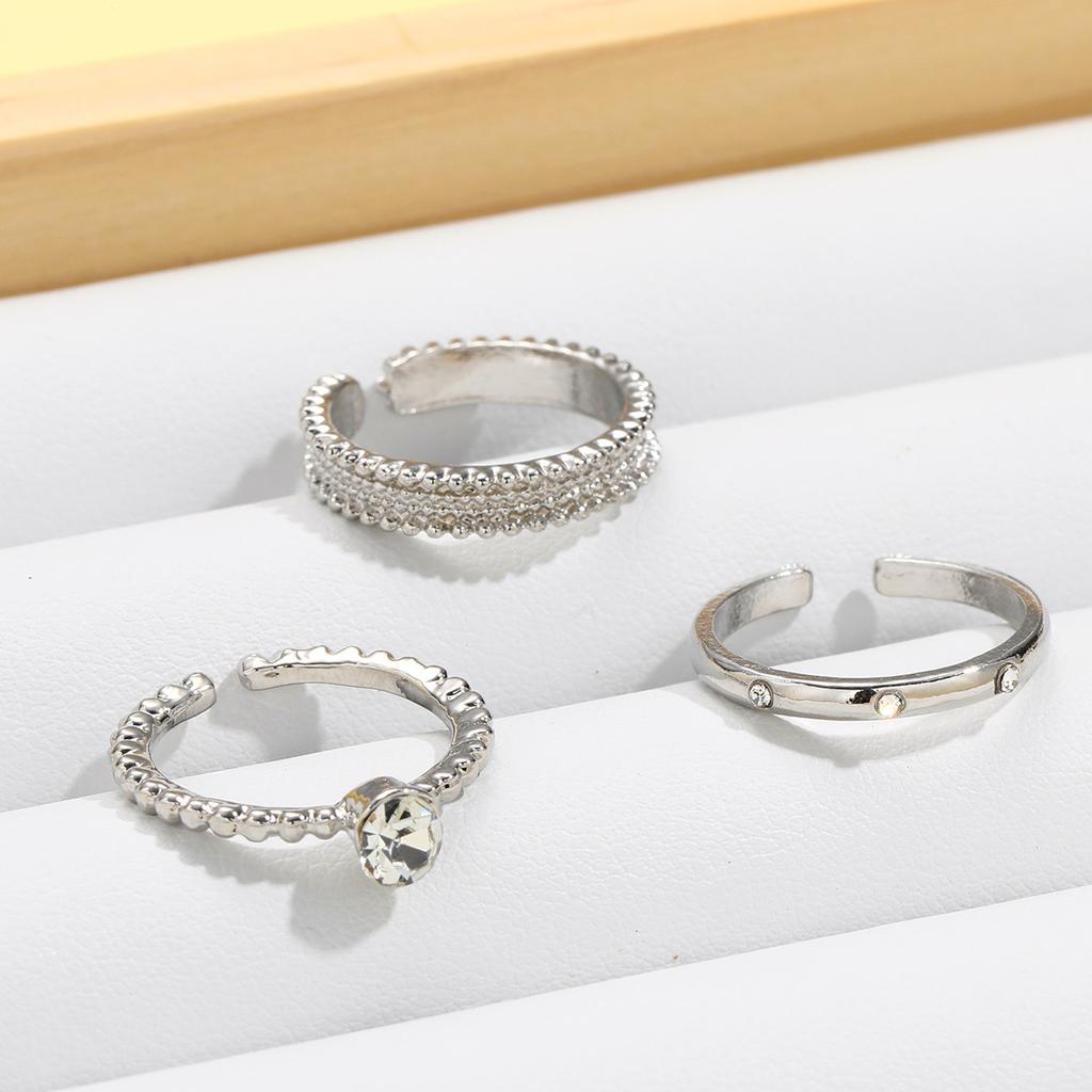 3-piece set of Personality Plain Circle Elegance Open Mouth Rings  Women Trend Party Aesthetic Jewelry Gift