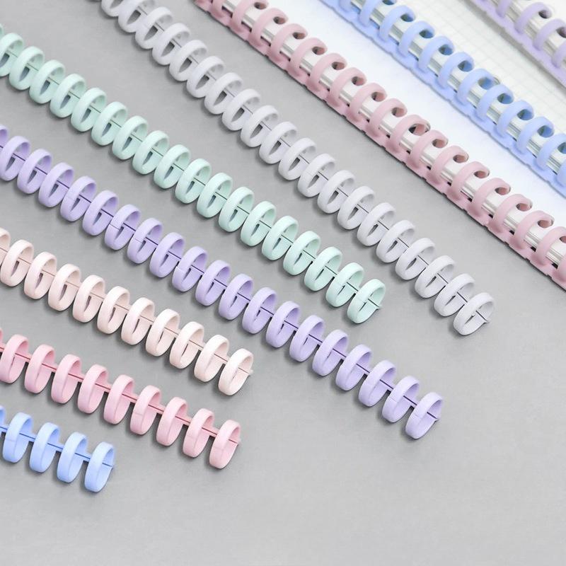 30-Hole Macaron Color Plastic Binder Ring Cuttable Homemade DIY Loose Leaf Notebook Scrapbook Journal Coil Book Binding Ring