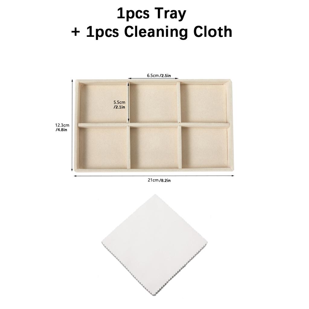 Velvet Jewelry Display Tray Set, Exquisite Jewelry Organizer, Portable Ring, Earring, Necklace Storage Box, Anti-Oxidation Pouch