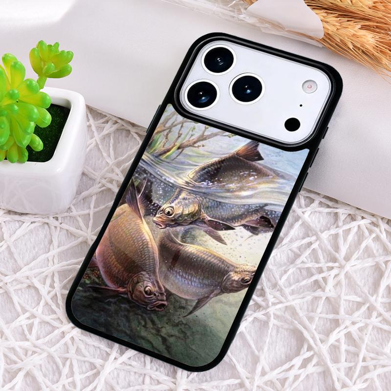 Karpfen Fisch Angeln Handyhülle für iPhone 17 Air 16 15 11 12 14 13 Pro Max Stoßfeste Hülle