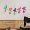 Multicolored Flying Birds Wooden Wall Hanging for Home Decoration | Garden Balcony | Office | Cafe | Decorative Door Hanging (Pack of 5)