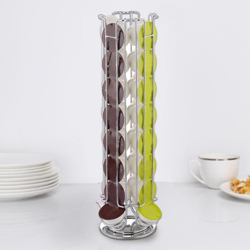 Rotatable Coffee Capsule Holder Display Compatible line Rack Nescafe Vertuo Espresso Pod Storage Organizer For Hotel Home Coffee