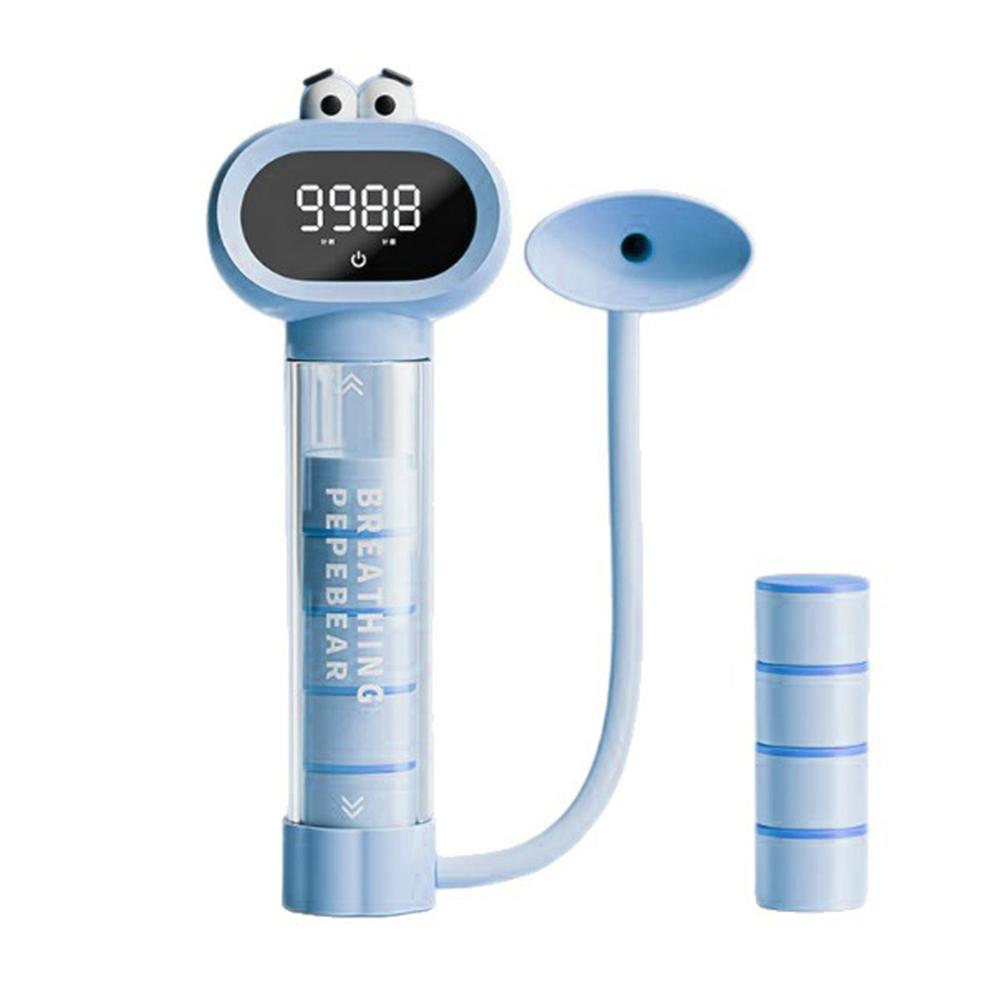 Цифровые дыхательные гантели Тренажер, Емкость брюшного дыхания, Похудение живота, Дыхательная гантель для тренировки сопротивления синий