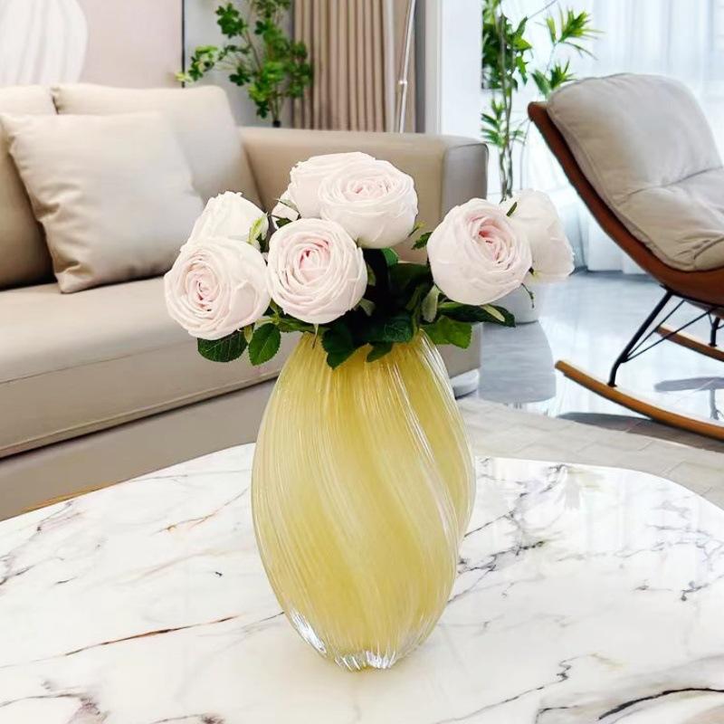 1PC Bohemian style glass vase, malt sugar glass vase, suitable for hydroponic fresh cut flowers. Irregular shape.