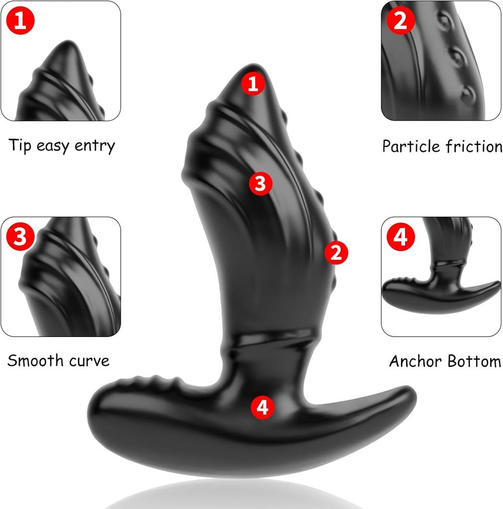 Anální kolík s T-základnou Nositelný anální kolík se 4 velikostmi Masáž prostaty pro muže Nositelný anální trenažér pro anální dilataci