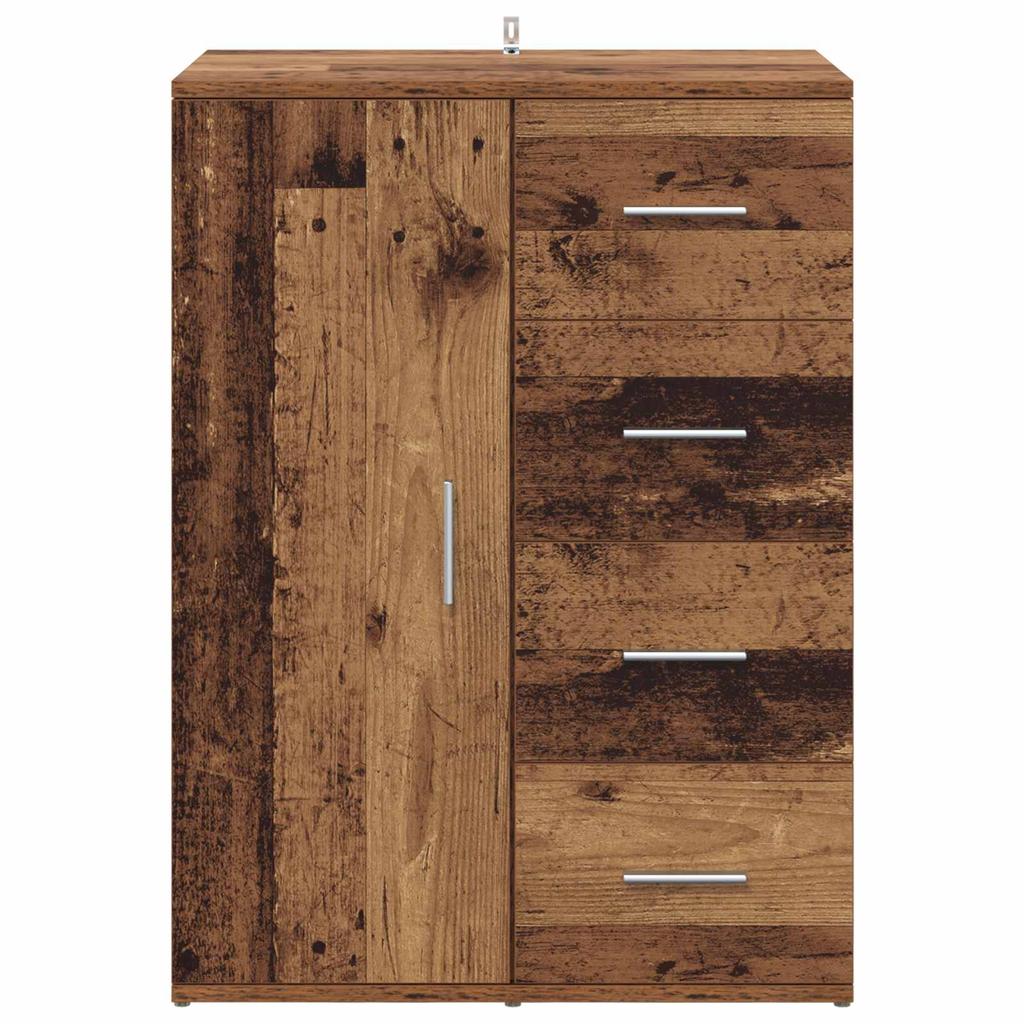 Sideboard with Drawers Reclaimed Wood Look 59 x 39 x 80 cm Particleboard