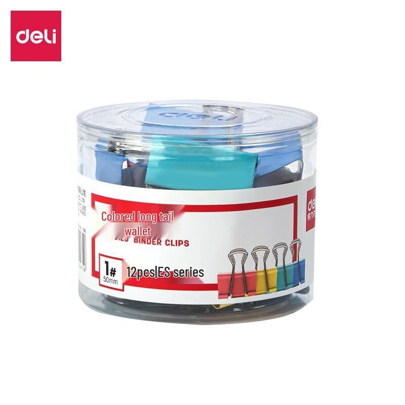 Deli 50mm Assorted Color Binder Clips