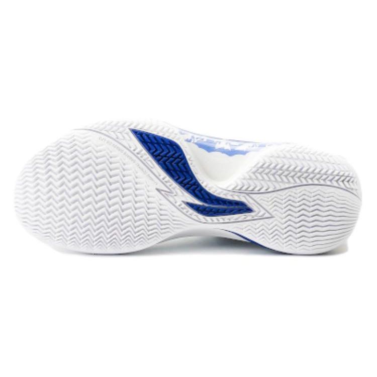 Li Ning Flashing CBA Xinjiang Team PE Comfortable Trendy Non-Slip Wear-Resistant Low-Top Basketball Shoes Men sneaker White Blue ABPU001-14