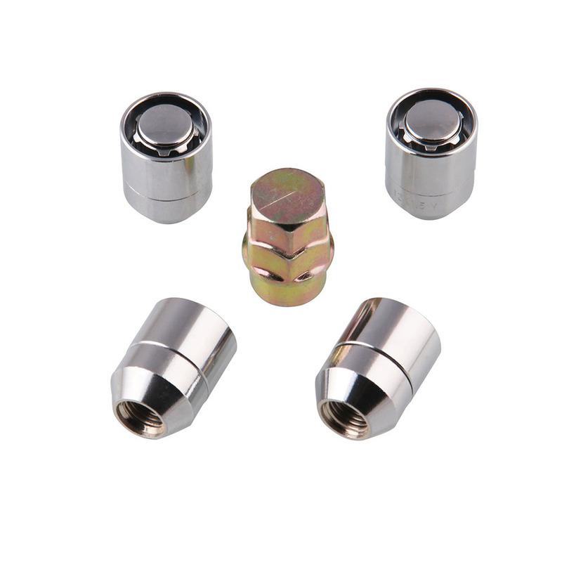 Wheel Nut Lug Anti Theft Security Lock 4Pcs M12x1.5 Universal Alloy Steel 4+1 12x1.5