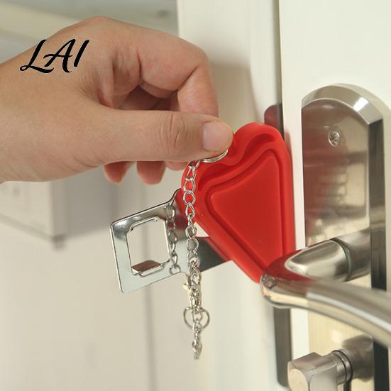 Door Safety Device Portable Lock for Home Travel Stop Additional Security Iron Privacy No Drilling Locker Hotel Apartment Dorm Heavy Duty