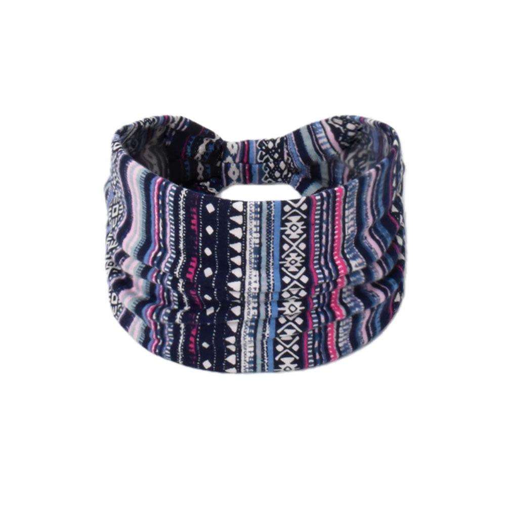 Women's Paisley Sport Yoga Headband - Sweat-Absorbing, Elastic Cotton, Bohemian Style