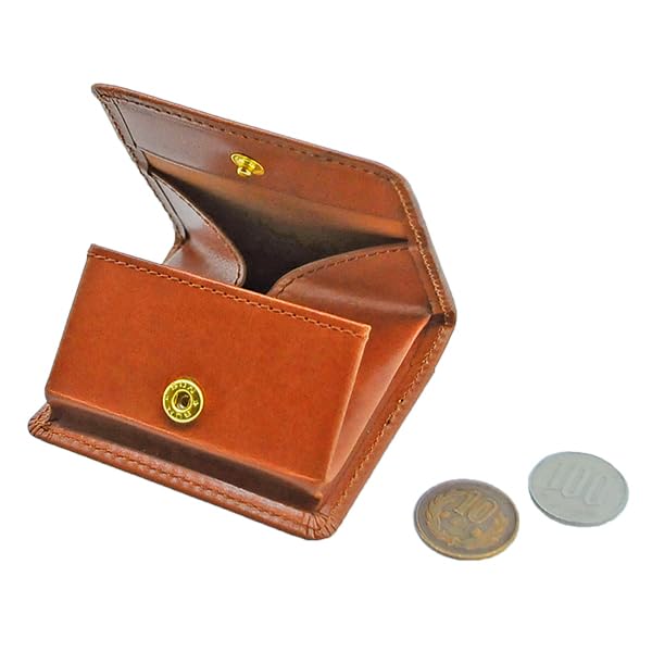 Subaru Coin Genuine Coin and SUBARU Official Brown (SUBARU) Case, Leather, Vegetable-Tanned Leather, Wallet, Purse, Men's Women's, Logo, Box-Shaped,