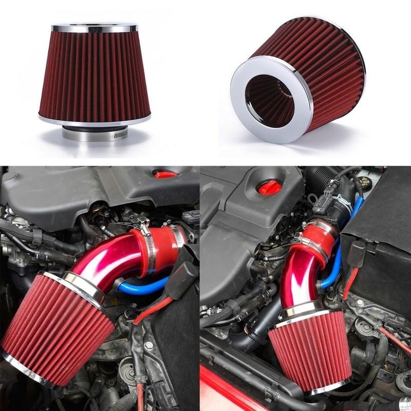 High Flow Intake Kit Cone Air Filter Adapter Cold Car Filters Racing 3" 3.5 4inch Sport System Performance Box 76MM 89MM 101MM