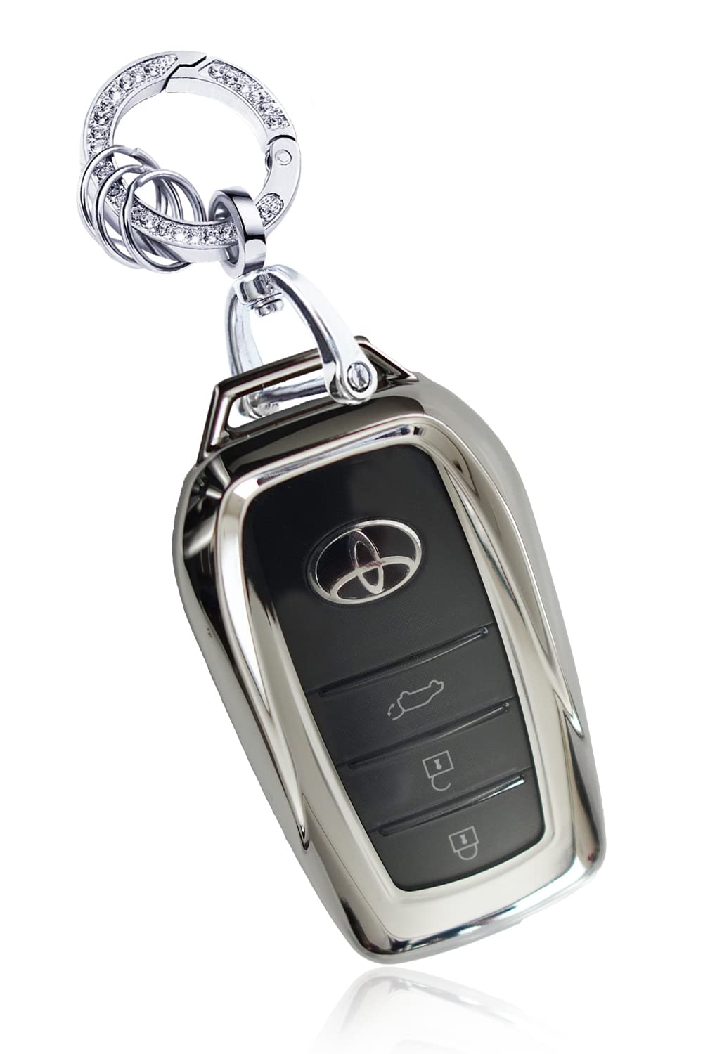 

MKMC Smart Key Case, TPU Material, Compatible with Toyota Cars, New Prius, Alphard, Vellfire Free Size серебряный