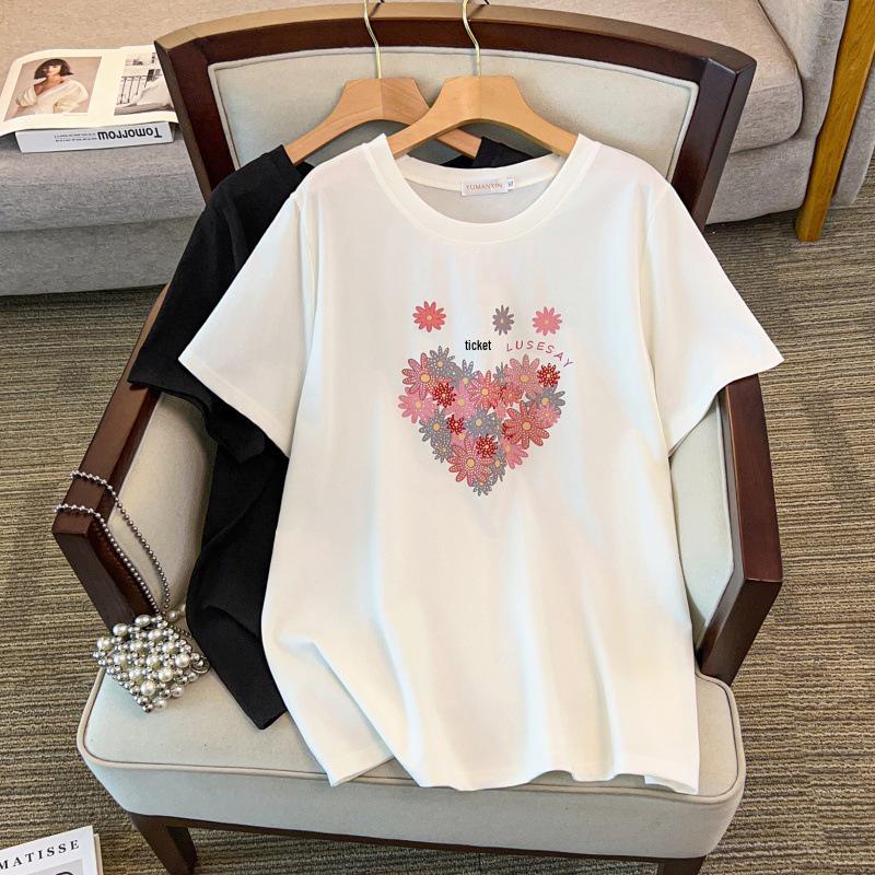 Women s Plus Size Slimming Mid-Length Short-Sleeve T-Shirt 6XL