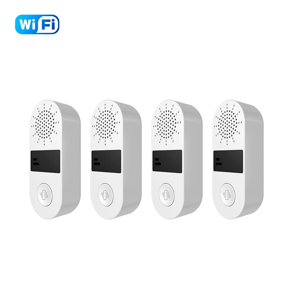 Tuya Wifi Vibration Sensor 130DB Sound Light Alarm Smart Life APP Real-Time Motion Shock Alarm History Record For Alexa Wifi 4Pcs