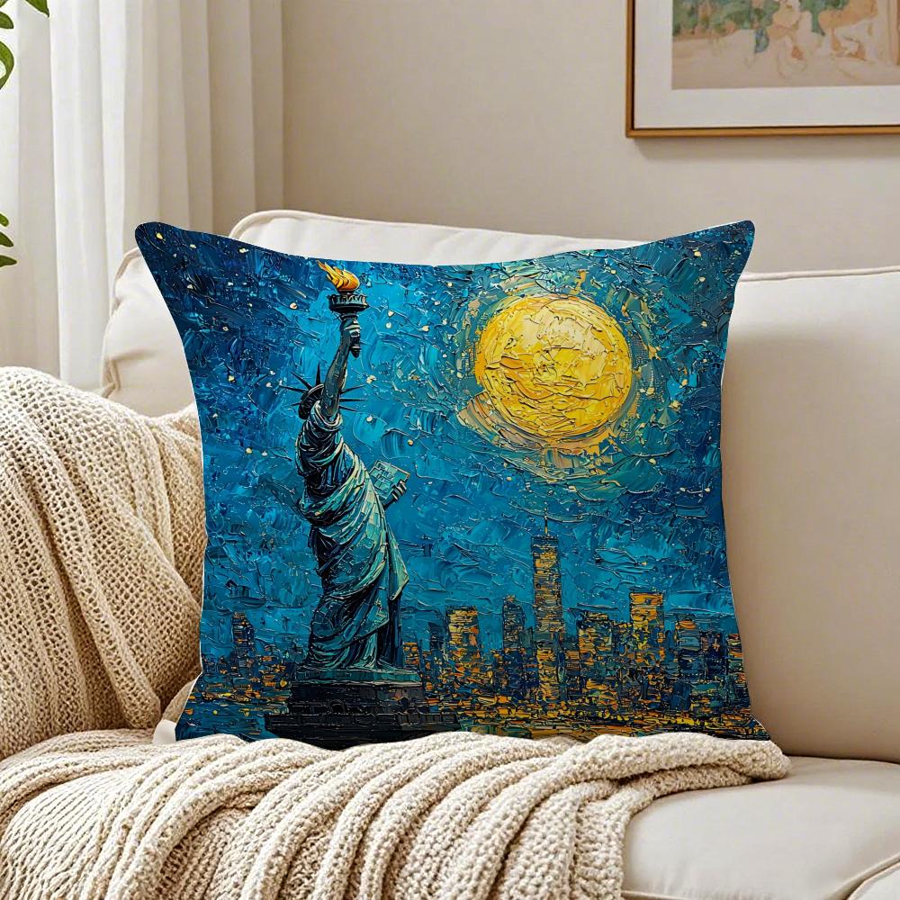 Anime GGoddess of LLiberty Cushion Cover Pillowcase Antidustmite living Room Sofa Decor Cushion Room