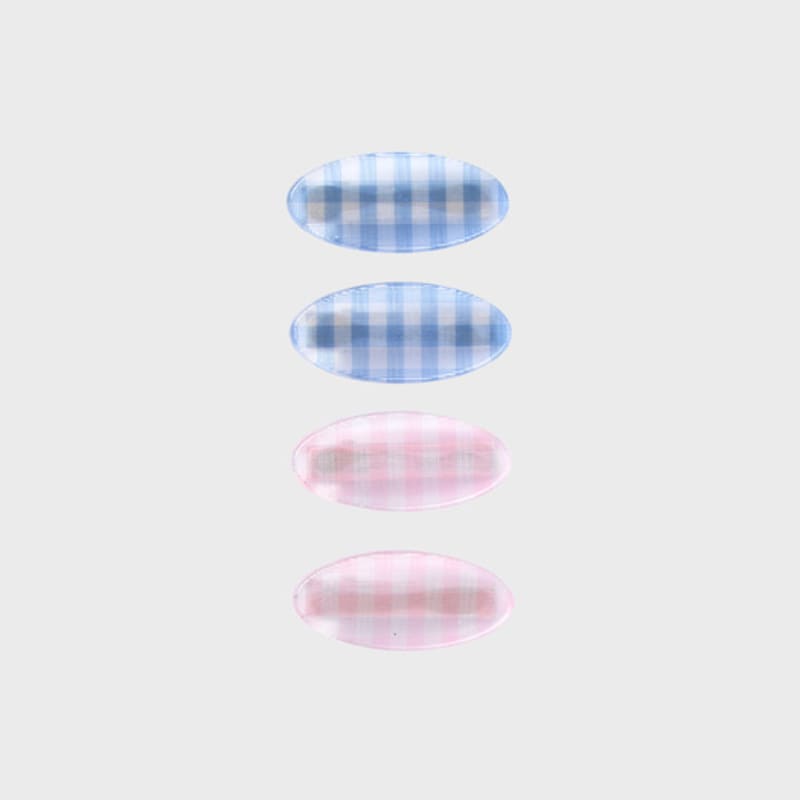 Eireve PETITE OVAL GINGHAM CHECK HAIR CLIP SET (A)