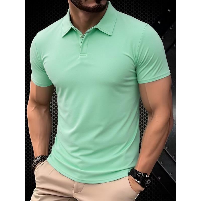 Men Solid Color Short Sleeve Polo Shirt (Multi-Color Options)