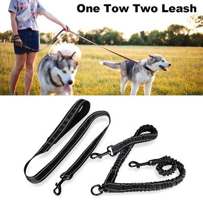 One Tow Two Leash 2 Dog Rope Elastic Cushion Dog Leash Dog Walking Leash Dog Belt Double Lead