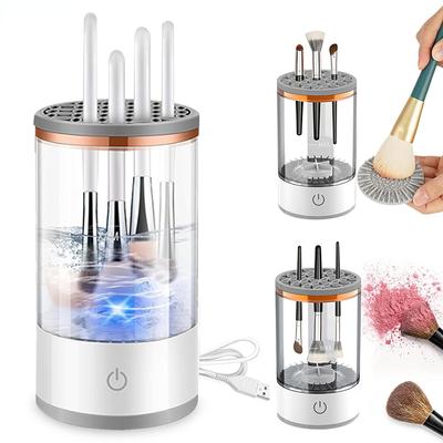 3  In 1 Electric Makeup Brush Tools Cleaner Portable Automatic Spinning Makeup Brush Cleaning Machine Makeup Brush Dryer Storage