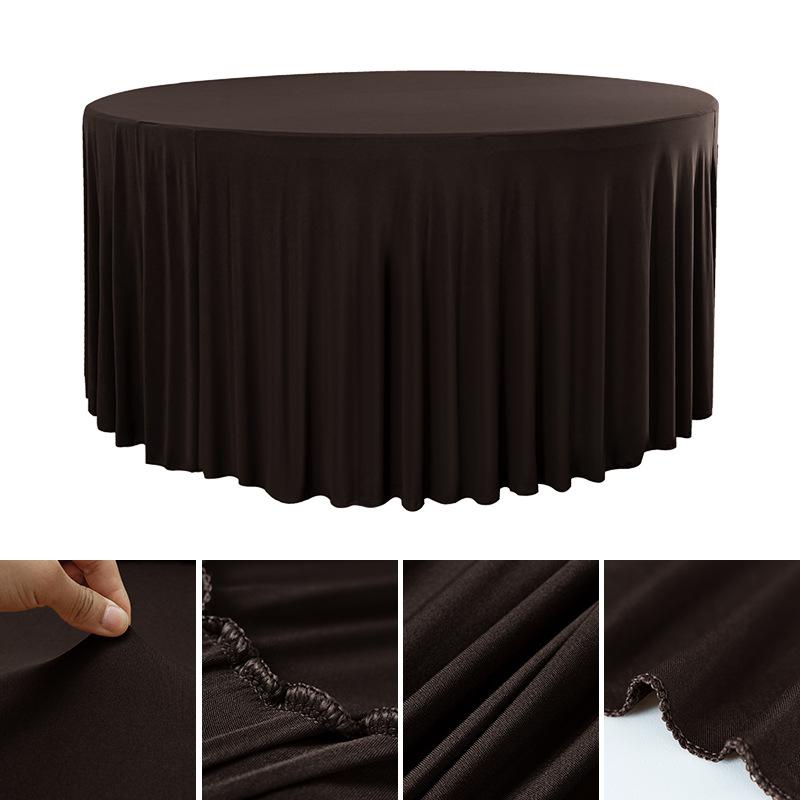 4/5/6FT Round Tablecloth Circular Polyester Table Cover Polyester Table Cloth for Hotel Banquet Birthday Party Table Decor