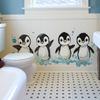 1pc Cartoon Little Penguin Wall Stickers For Bathroom Bathtub Decor Mural Cute Animal Room Home Decoration Self-adhesive Decals
