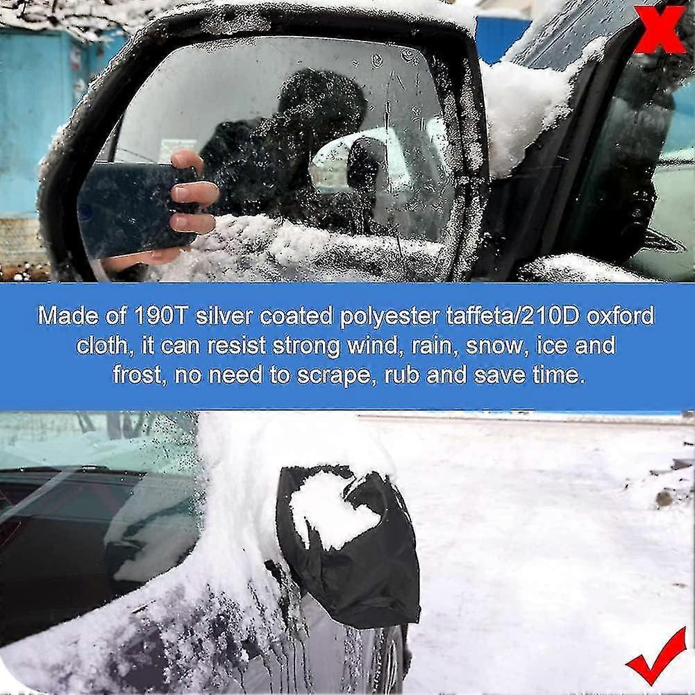 1 Pair Car Side Mirror Snow Cover, Mirror Frost Protection Cover, Car Mirror Protective Snow Cover, Car Exterior Mirror Frost Cover - PJ